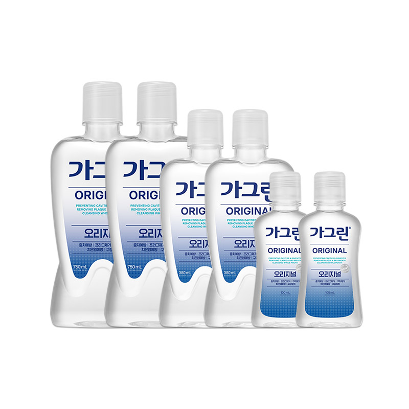 가그린 750ml 2개, 380ml 2개, 100ml 2개